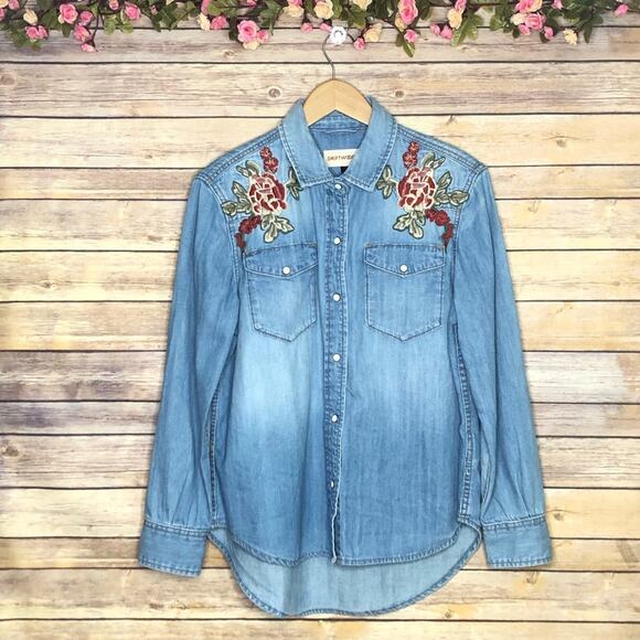 DRIFTWOOD Tops - Driftwood Lana Floral Embroidered Shirt